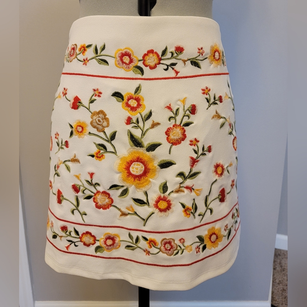 Floral Embroidered Skirt